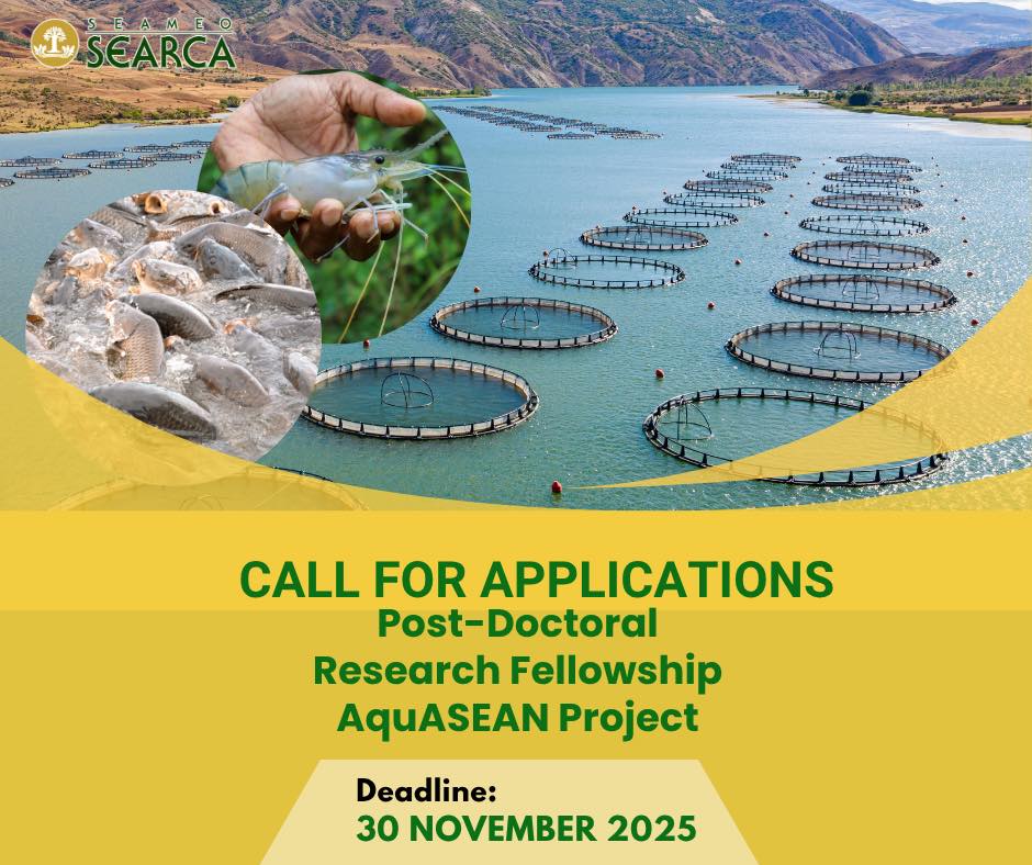 Call for Post-Doctoral Research Fellows – AquASEAN Project 